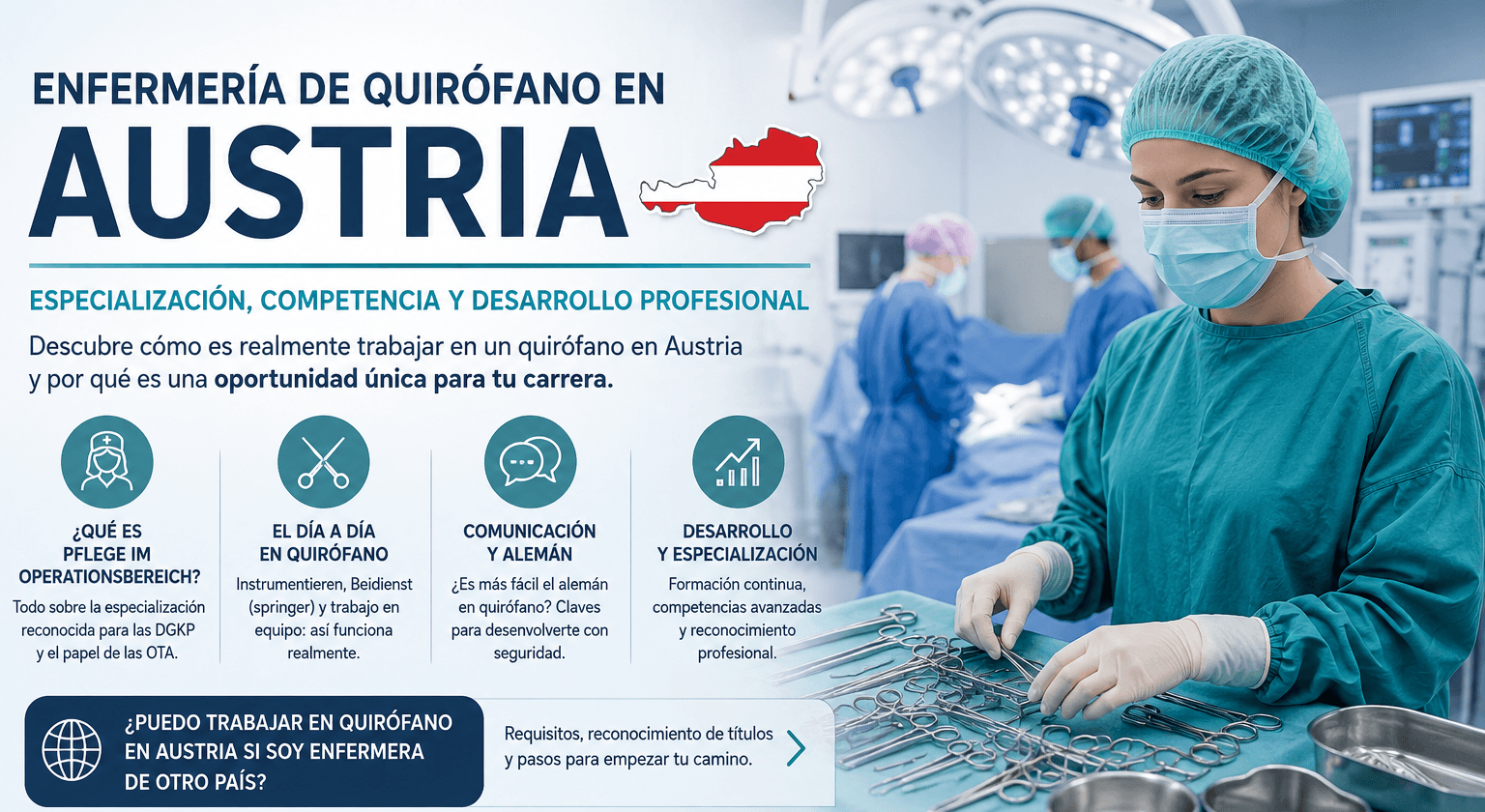Trabajar en quirófano en Austria: enfermería de OP, especialización y requisitos